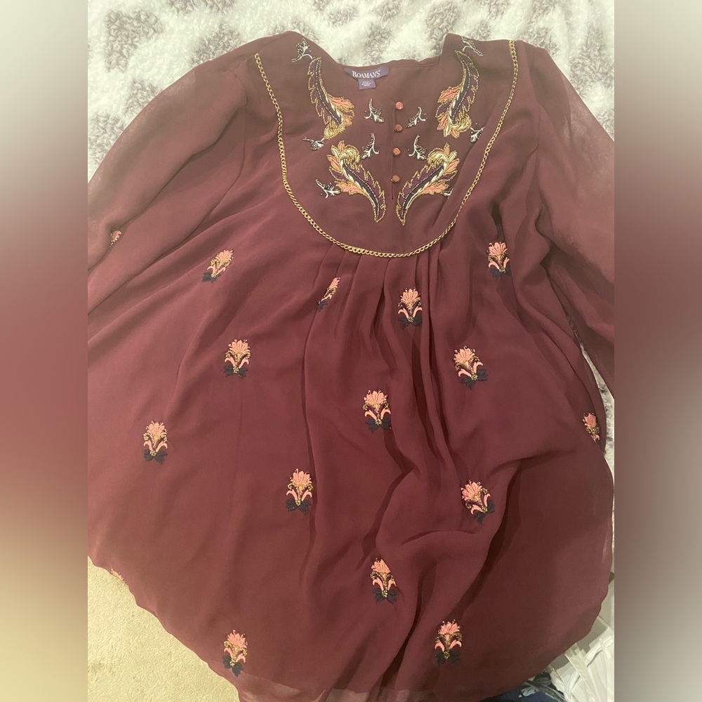 Embellished tunic top